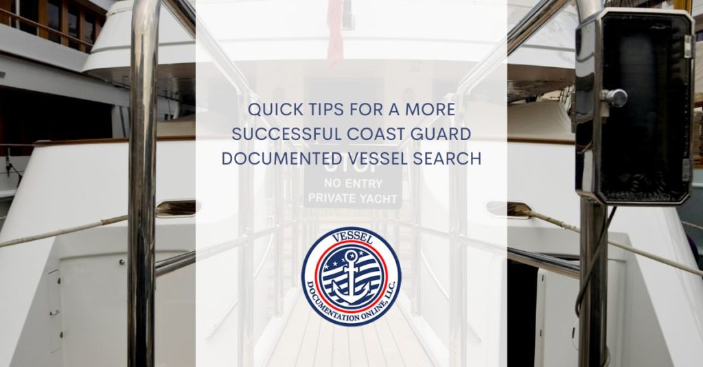 Coast Guard Documented Vessel Search