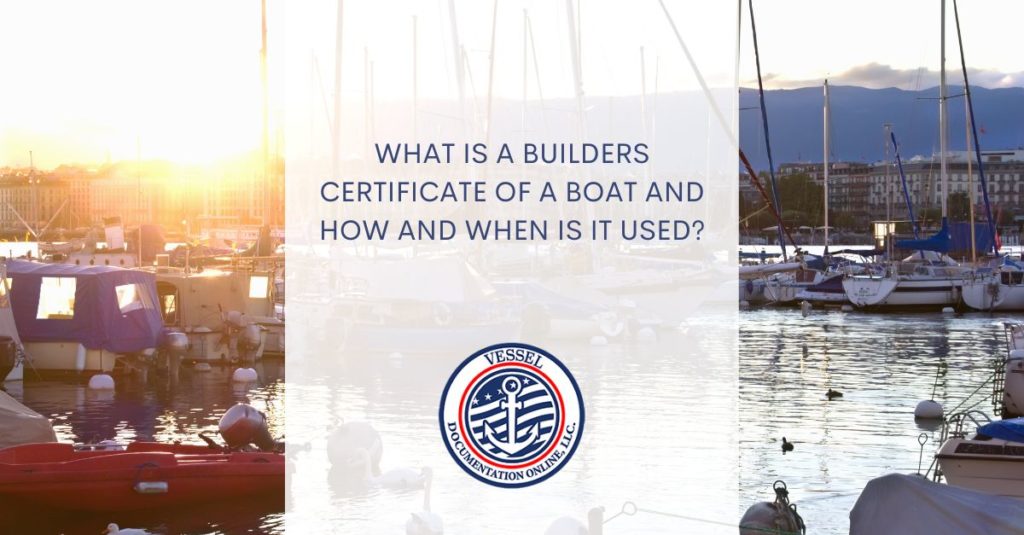 Builders certificate of a Boat